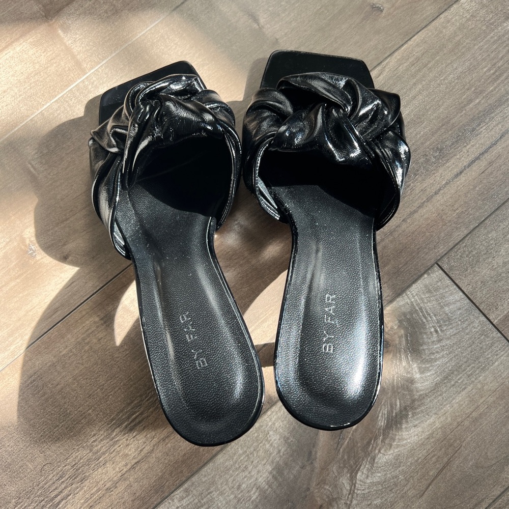 ByFar black leather sandals